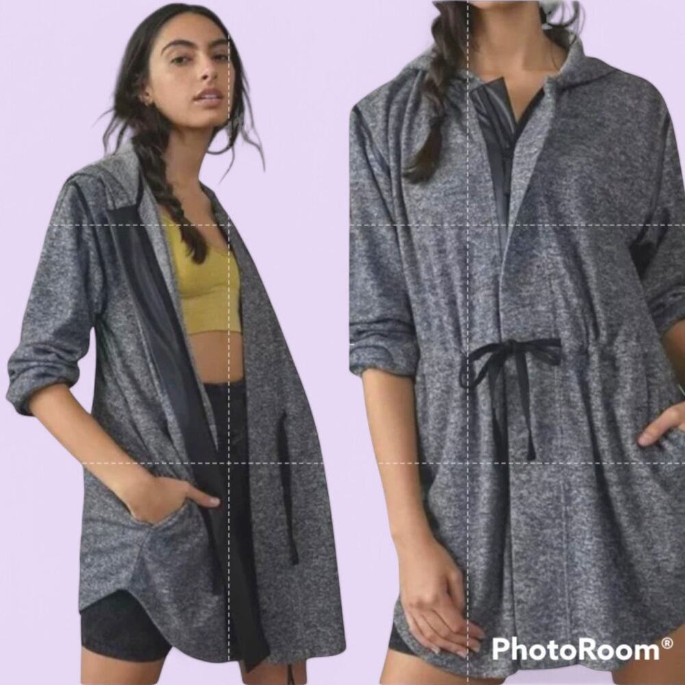 Anthropologie Left Coast DOLAN Zip Front Cinch Waist Hoodie Jacket - Size XS